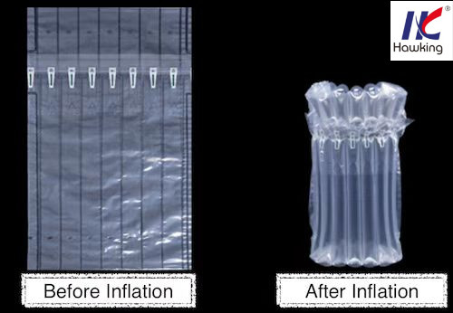 10mm Edge seal Q Shaped Inflatable Packaging Bags To Protect Cosmetics